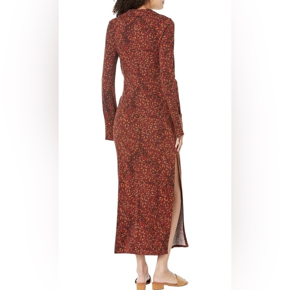 Free People Shayla Wrap Midi Chocolate Combo Dress Size S - Picture 7 of 12